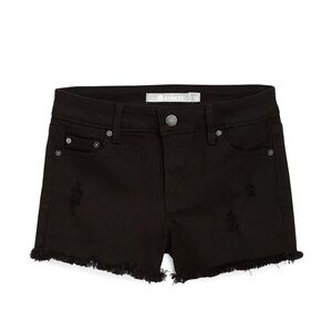 Tractr Women's Black Frayed Jean Shorts